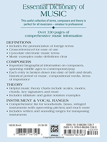 Essential Dictionary of Music: The Most Practical and Useful Music Dictionary for Students and Professionals (Essential Dictiona,New