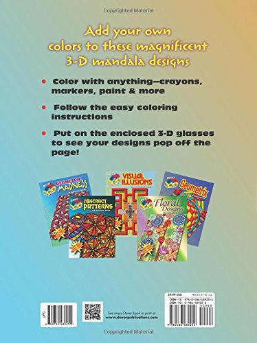 3D Coloring BookMandalas (Dover 3D Coloring Book),Used
