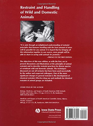 Restraint And Handling Of Wild And Domestic Animals,New