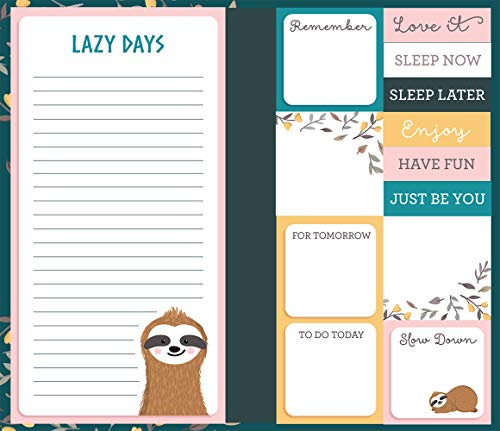 Book of Sticky Notes: Notepad Collection (Sloth Lazy Days),New