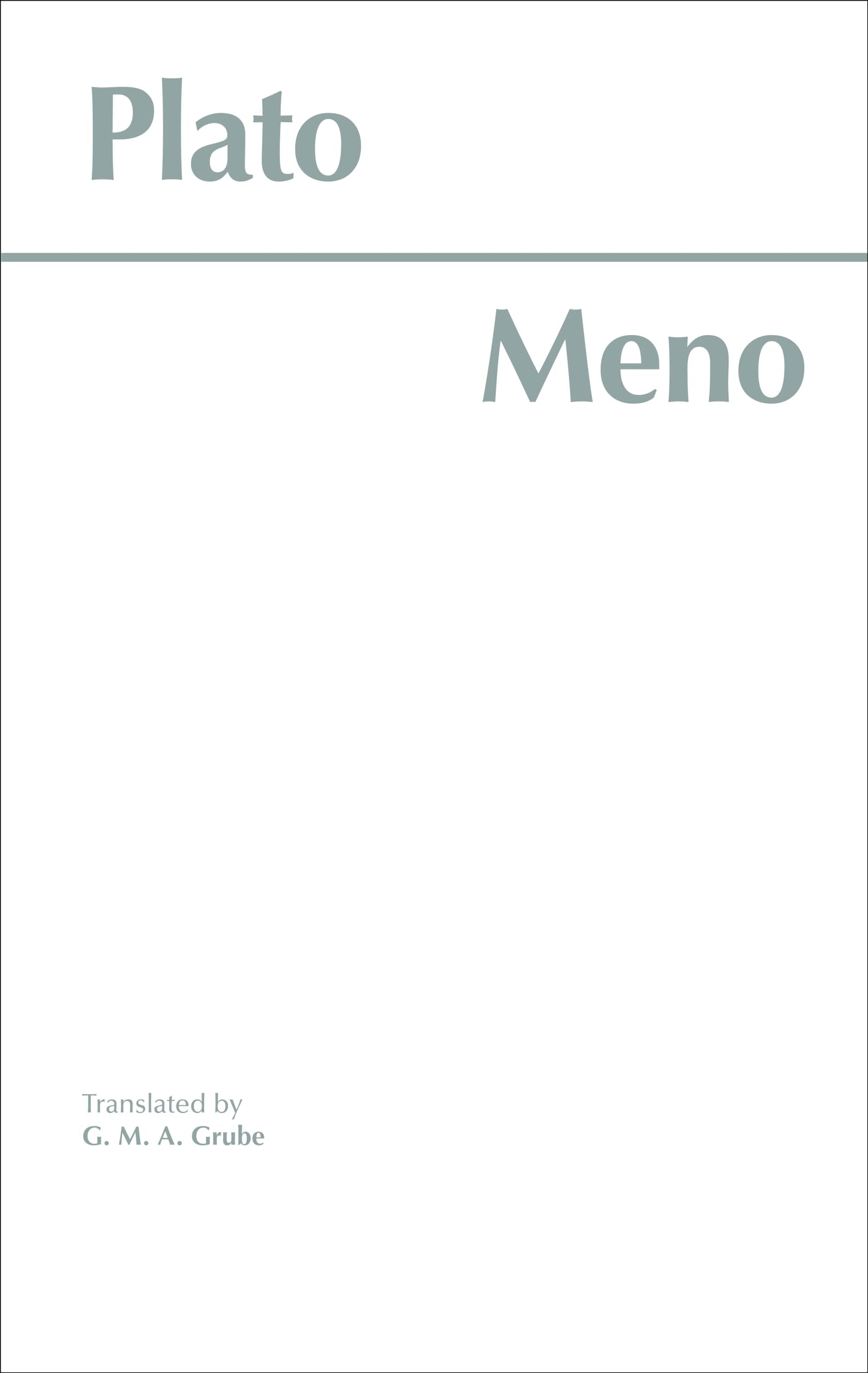Meno (Hackett Classics)