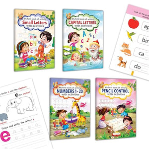 Writing Workbook For Beginners : Fun Writing Practice For Kids, Kids Writing Practice Activities, Preschool Writing Books | Pack Of 4 Books
