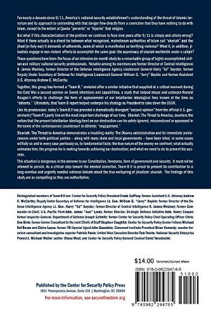 Shariah: The Threat To America: An Exercise In Competitive Analysis (Report of Team B II),Used