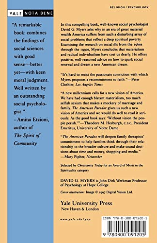 The American Paradox: Spiritual Hunger in an Age of Plenty,Used