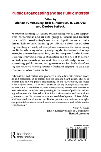 Public Broadcasting and the Public Interest (Media, Communication, and Culture in America),Used