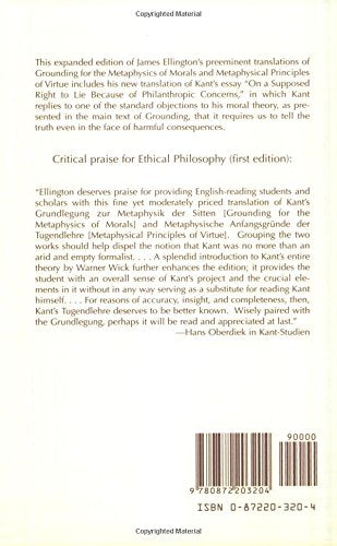 Kant: Ethical Philosophy: Grounding For The Metaphysics Of Morals, And, Metaphysical Principles Of Virtue, With, 'On A Supposed ,New