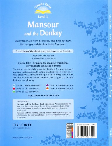 Classic Tales: Mansour and the Donkey Beginner Level 1 (Classic Tales. Level 1),Used