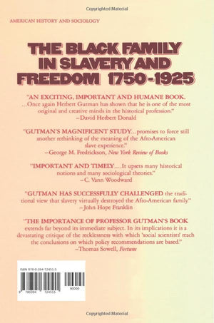 The Black Family In Slavery And Freedom, 17501925,New