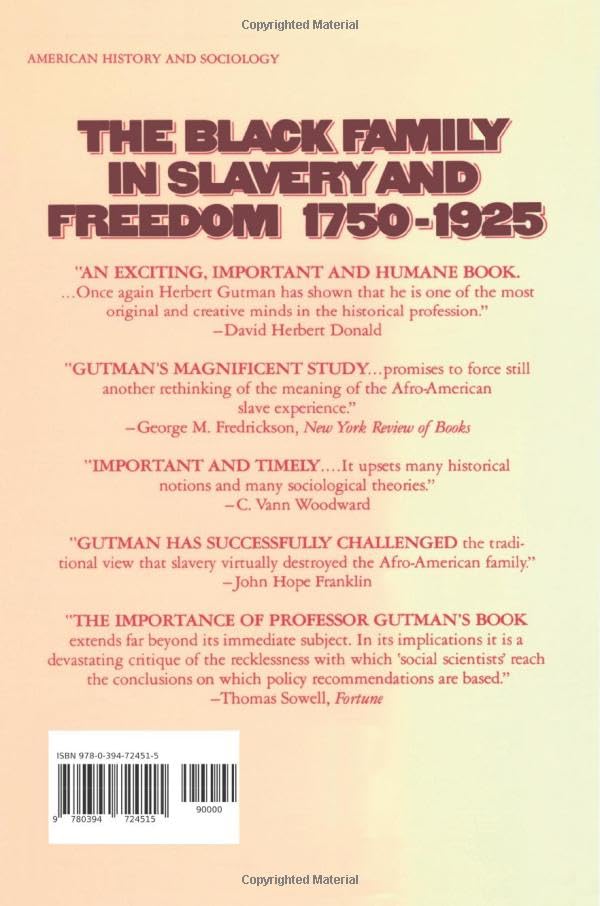 The Black Family In Slavery And Freedom, 17501925,New