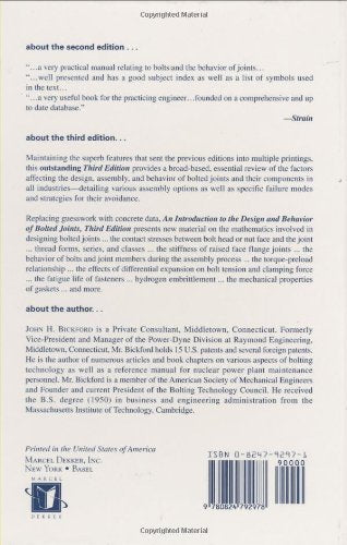An Introduction to the Design and Behavior of Bolted Joints (Mechanical Engineering, Volume 97),Used