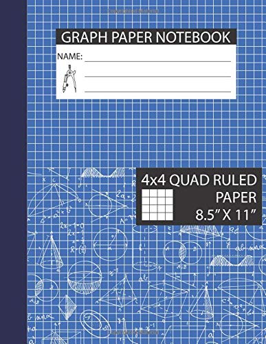 Graph Paper Notebook 8.5 x 11: Graph Paper Notebook 1/4 Inch Squares, Squared Graphing Paper, Graph Paper Composition Book, Squa,Used