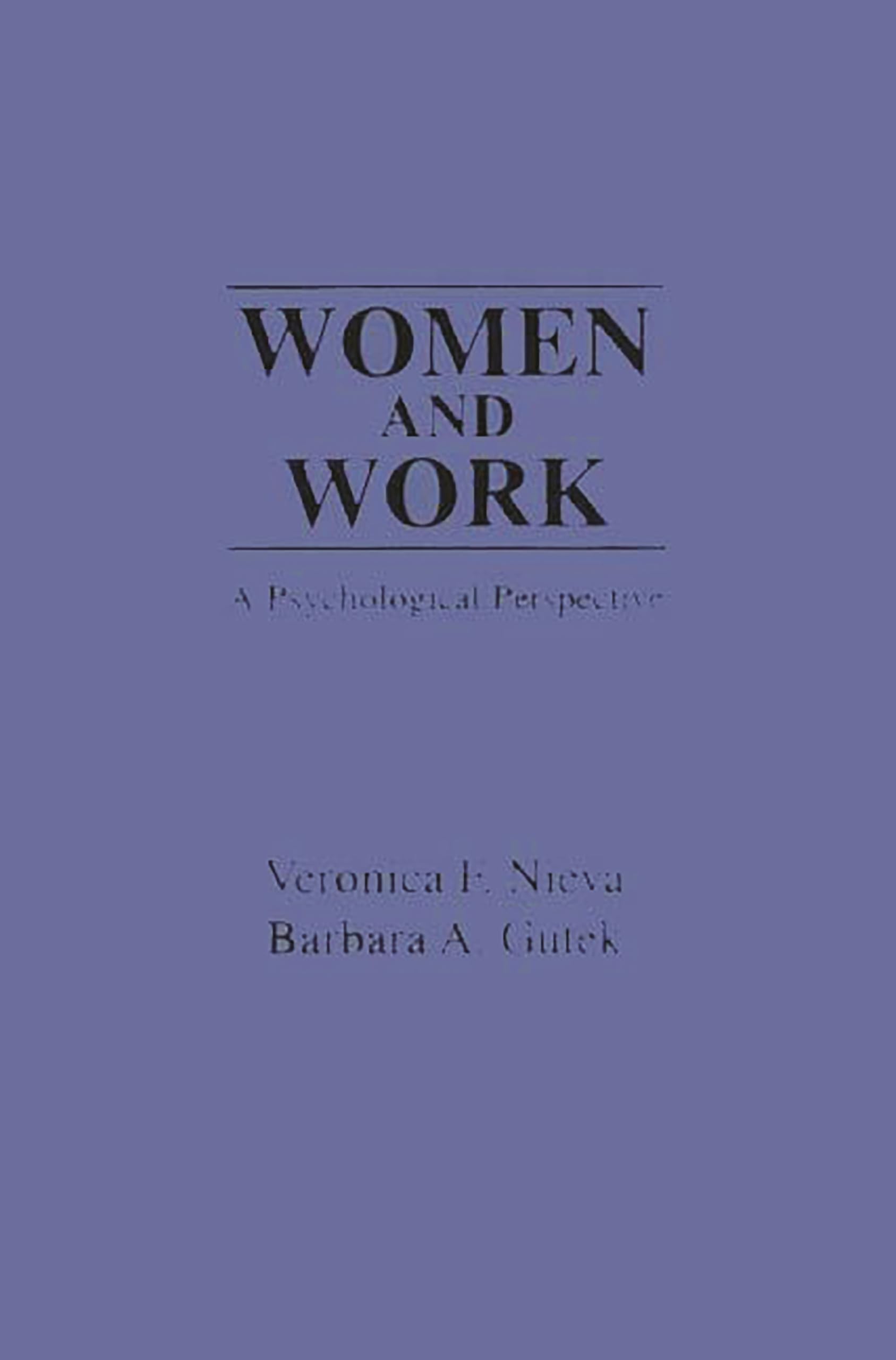 Women And Work: A Psychological Perspective,Used