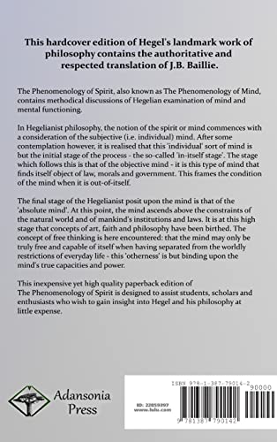 The Phenomenology of Spirit (The Phenomenology of Mind) (Hardcover),Used