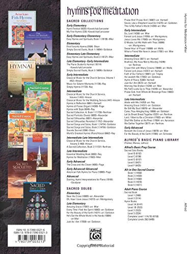 Hymns for Meditation: 6 Hymn Arrangements for the Late Intermediate Pianist Suitable for Preludes and Offertories,Used