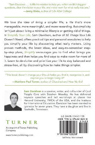 Simplify Your Life: How to DeClutter & DeStress Your Way to Happiness,Used