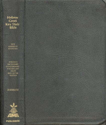 The HebrewGreek Key Study Bible/Nasb Genuine Black Leather Plain,Used