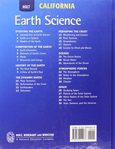 Earth Science: California,Used