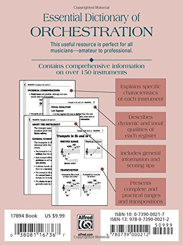 Essential Dictionary Of Orchestration: The Most Practical And Comprehensive Resource For Composers, Arrangers And Orchestrators -used