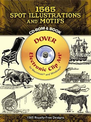 1565 Spot Illustrations And Motifs (Dover Electronic Clip Art) (Cdrom And Book),Used