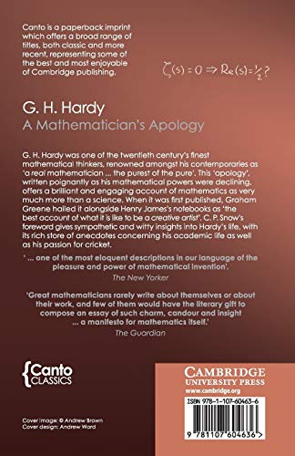 A Mathematician'S Apology (Canto Classics)