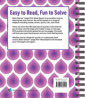 Brain Games  Large Print Word Search (Swirls),New