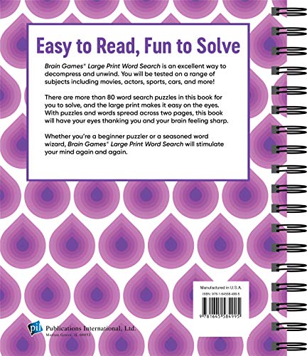 Brain Games  Large Print Word Search (Swirls),Used