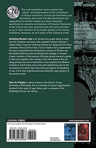 Studying Roman Law (Classical World),Used