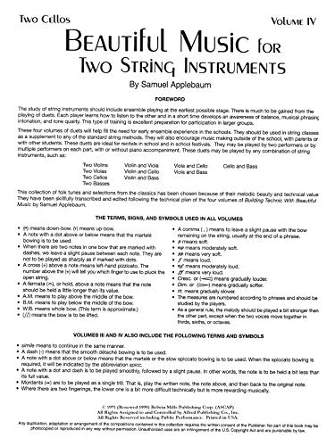 Beautiful Music For Two String Instruments, Bk 4: 2 Cellos