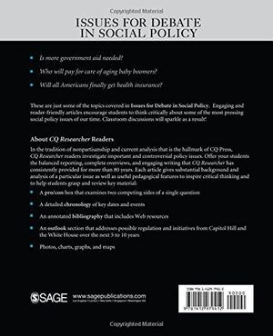 Issues for Debate in Social Policy: Selections From CQ Researcher,Used