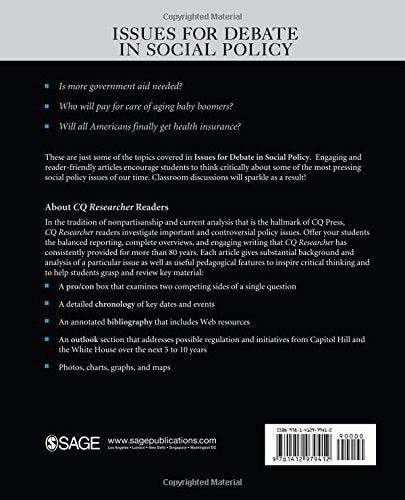 Issues for Debate in Social Policy: Selections From CQ Researcher,Used