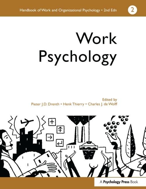 A Handbook of Work and Organizational Psychology: Volume 2: Work Psychology (Handbook of Work & Organizational Psychology),Used