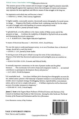 Weapons Of The Weak: Everyday Forms Of Peasant Resistance-used
