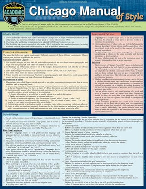 Chicago Manual Of Style Guidelines QuickStudy Laminated Reference Guide (QuickStudy Academic),Used