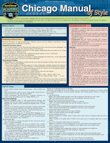 Chicago Manual Of Style Guidelines QuickStudy Laminated Reference Guide (QuickStudy Academic),Used