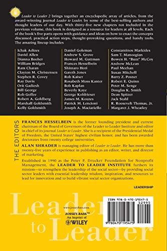 Leader to Leader 2: Enduring Insights on Leadership from the Leader to Leader Institute's Award Winning Journal,Used
