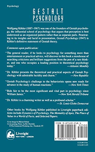 Gestalt Psychology: The Definitive Statement Of The Gestalt Theory,Used