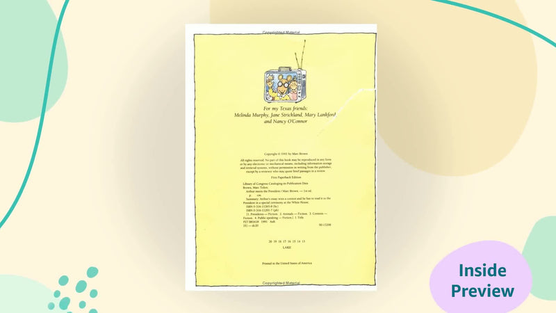 Arthur Meets The President (Turtleback School & Library Binding Edition) (Arthur Adventures (Pb)),Used