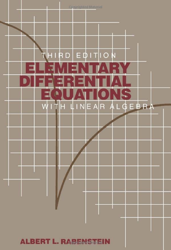 Elementary Differential Equations with Linear Algebra,Used