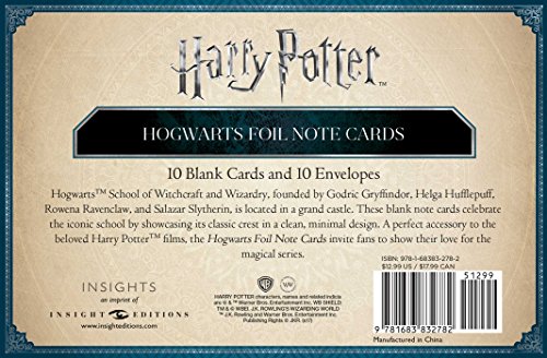 Harry Potter: Hogwarts Foil Note Cards (Set of 10),Used
