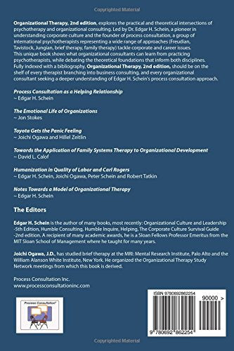 Organizational Therapy: By Dr. Edgar H. Schein-new,New