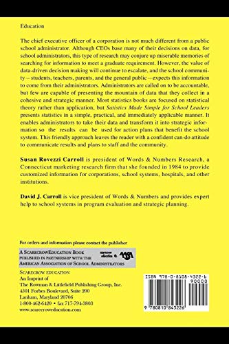 Statistics Made Simple for School Leaders: DataDriven Decision Making (Scarecrow Education Book),New