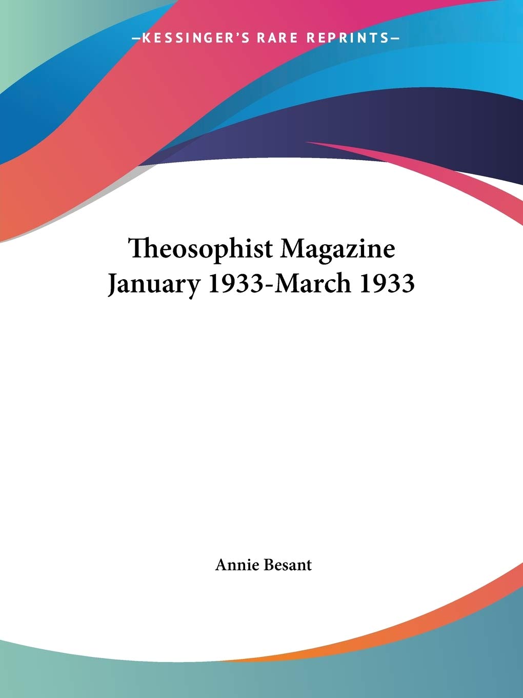 Theosophist Magazine January 1933March 1933,Used