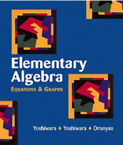 Elementary Algebra Equations & Graphs,Used