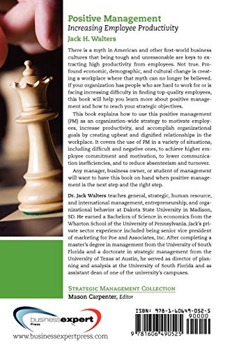 Positive Management: Increasing Employee Productivity (Strategic Management Collection),Used