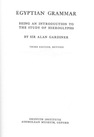 Egyptian Grammar (Egyptology: Griffith Institute),Used