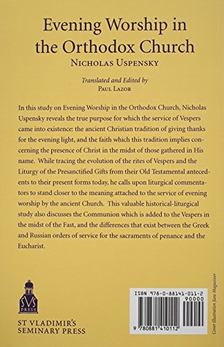Evening Worship in the Orthodox Church (English and Russian Edition),Used