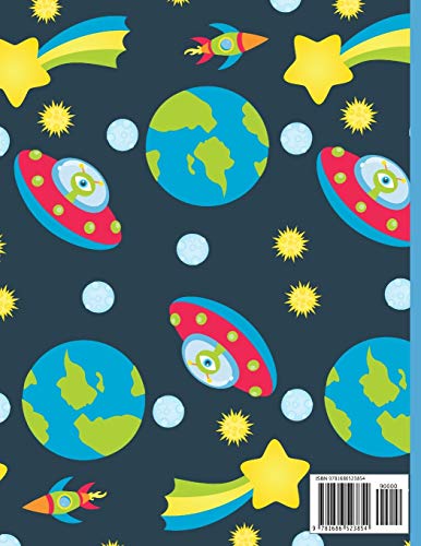 Primary Composition Notebook: Nile blue Space Alien cute & elegant Story Paper to write in.,Used