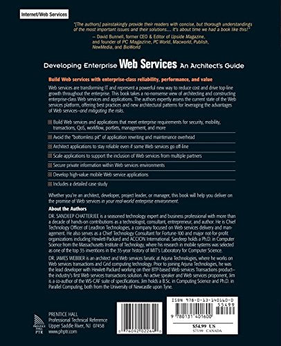 Developing Enterprise Web Services: An Architect's Guide: An Architect's Guide,Used