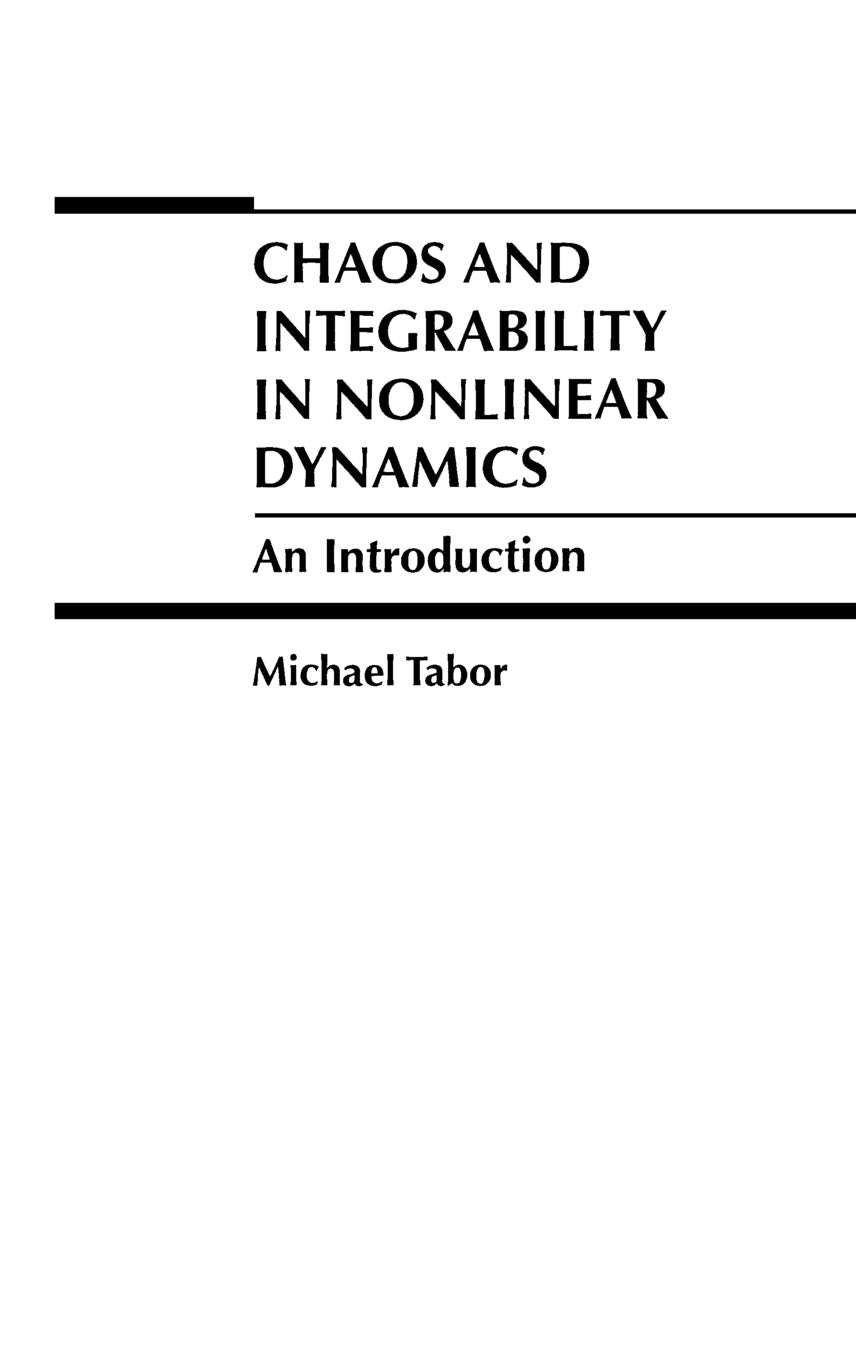 Chaos and Integrability in Nonlinear Dynamics: An Introduction,Used