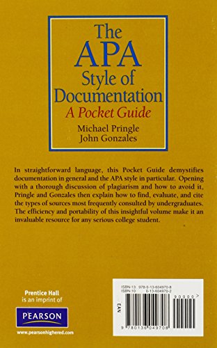 APA Style of Documentation, The: A Pocket Guide,Used